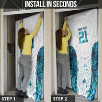 Custom New Zealand Aotearoa Door Cover Maori Paua Shell Indigenous - Polynesian Pride