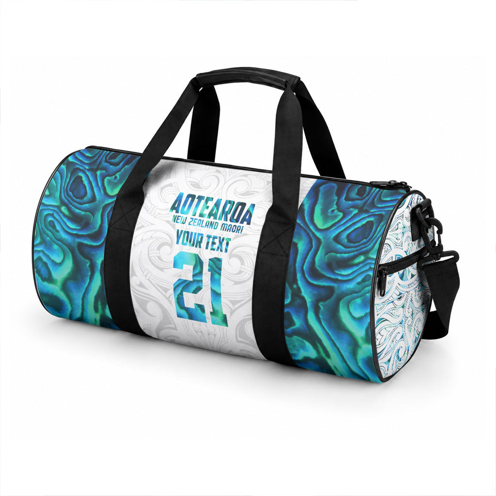 Custom New Zealand Aotearoa Duffle Bag Maori Paua Shell Indigenous