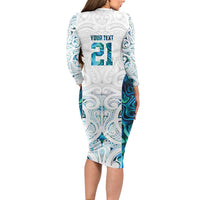 Custom New Zealand Aotearoa Family Matching Long Sleeve Bodycon Dress and Hawaiian Shirt Maori Paua Shell Indigenous - Polynesian Pride