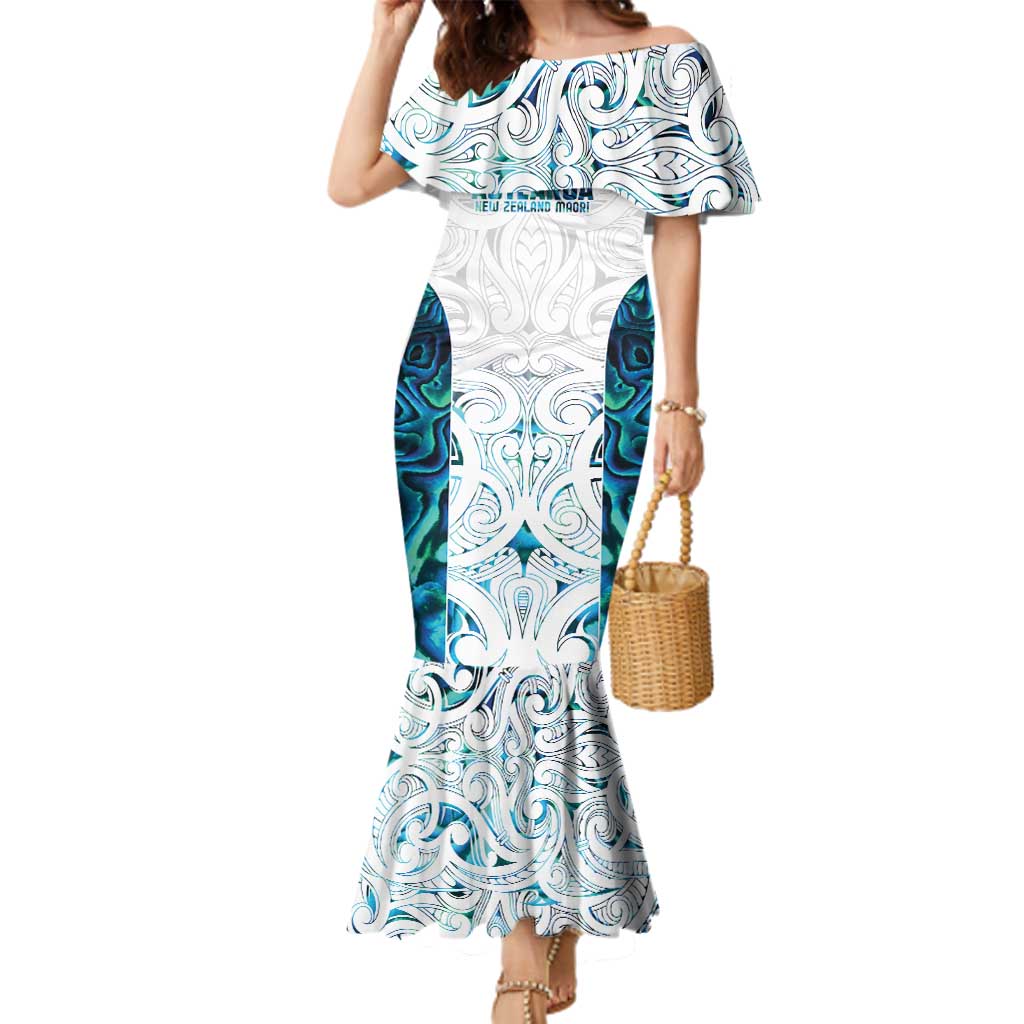 Custom New Zealand Aotearoa Family Matching Mermaid Dress and Hawaiian Shirt Maori Paua Shell Indigenous - Polynesian Pride