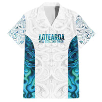Custom New Zealand Aotearoa Family Matching Off The Shoulder Long Sleeve Dress and Hawaiian Shirt Maori Paua Shell Indigenous - Polynesian Pride