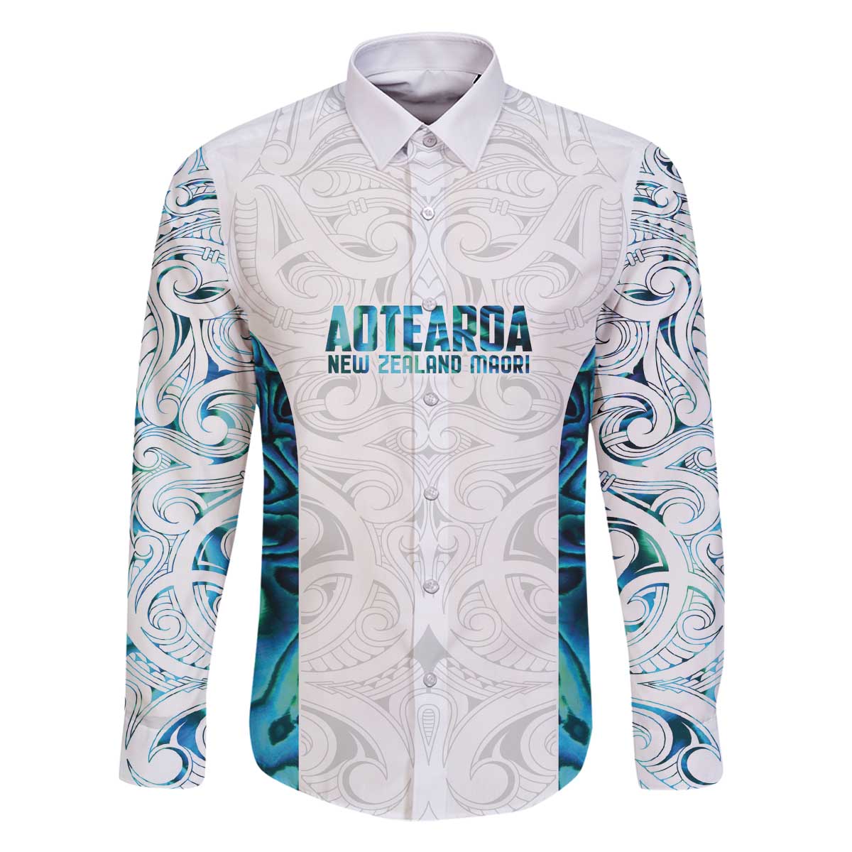 Custom New Zealand Aotearoa Family Matching Off The Shoulder Long Sleeve Dress and Hawaiian Shirt Maori Paua Shell Indigenous - Polynesian Pride