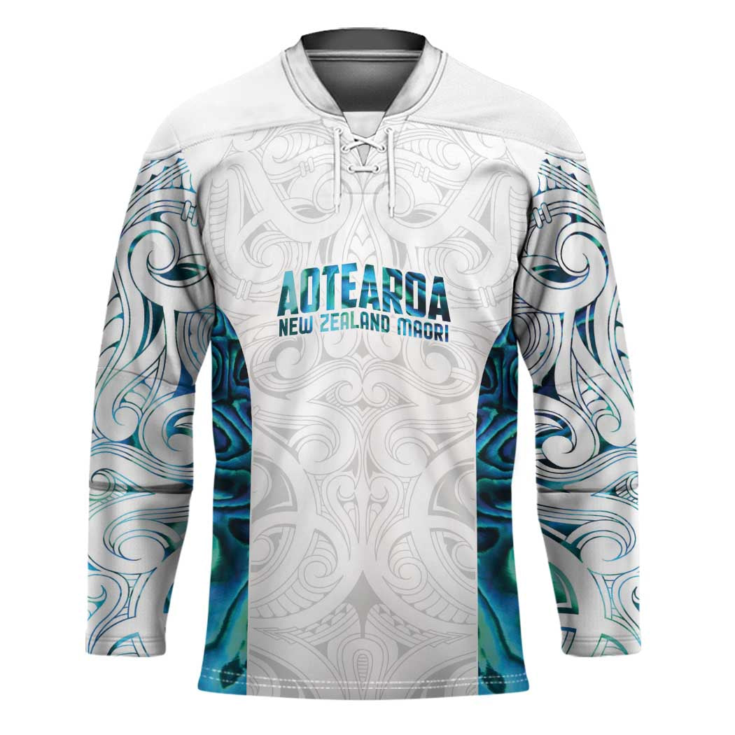 Custom New Zealand Aotearoa Hockey Jersey Maori Paua Shell Indigenous LT9 Unisex Blue - Polynesian Pride