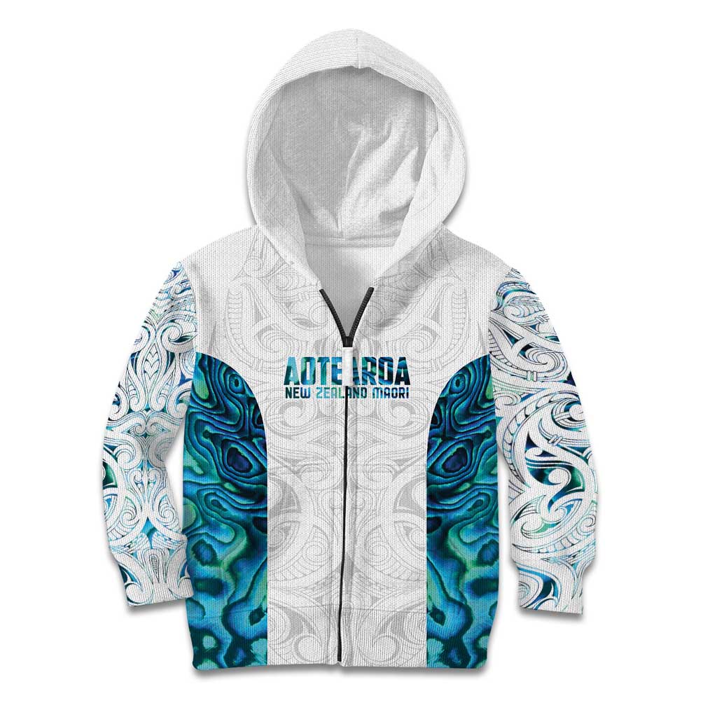Custom New Zealand Aotearoa Kid Hoodie Maori Paua Shell Indigenous - Polynesian Pride