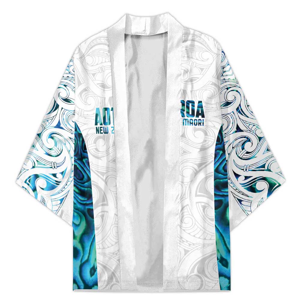 Custom New Zealand Aotearoa Kimono Maori Paua Shell Indigenous LT9 Unisex Blue - Polynesian Pride