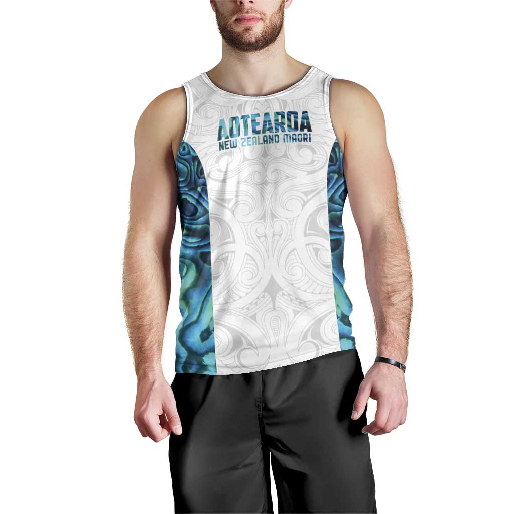 Custom New Zealand Aotearoa Men Tank Top Maori Paua Shell Indigenous - Polynesian Pride