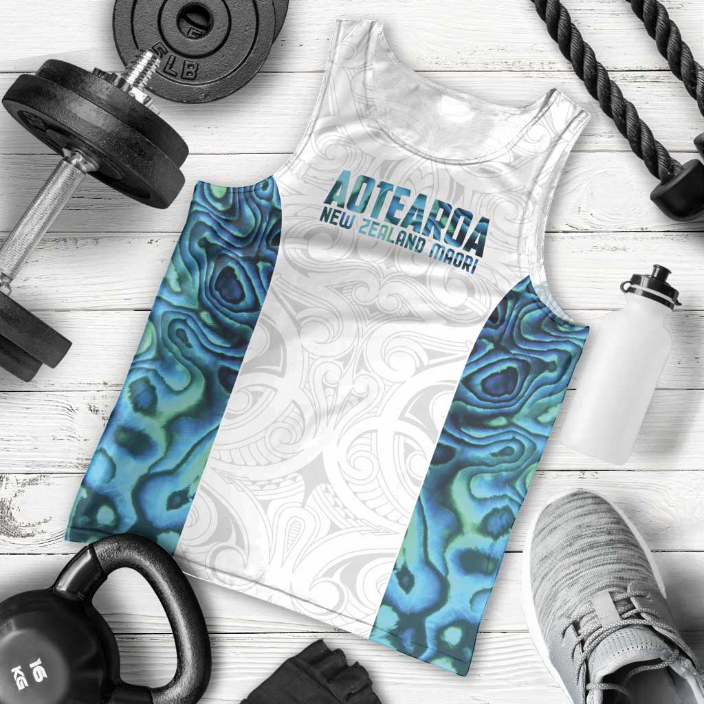 Custom New Zealand Aotearoa Men Tank Top Maori Paua Shell Indigenous - Polynesian Pride