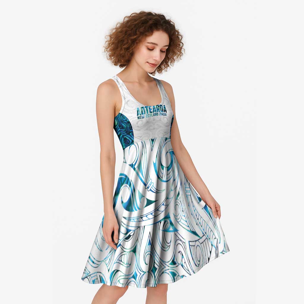 Custom New Zealand Aotearoa Midi Dress Maori Paua Shell Indigenous - Polynesian Pride