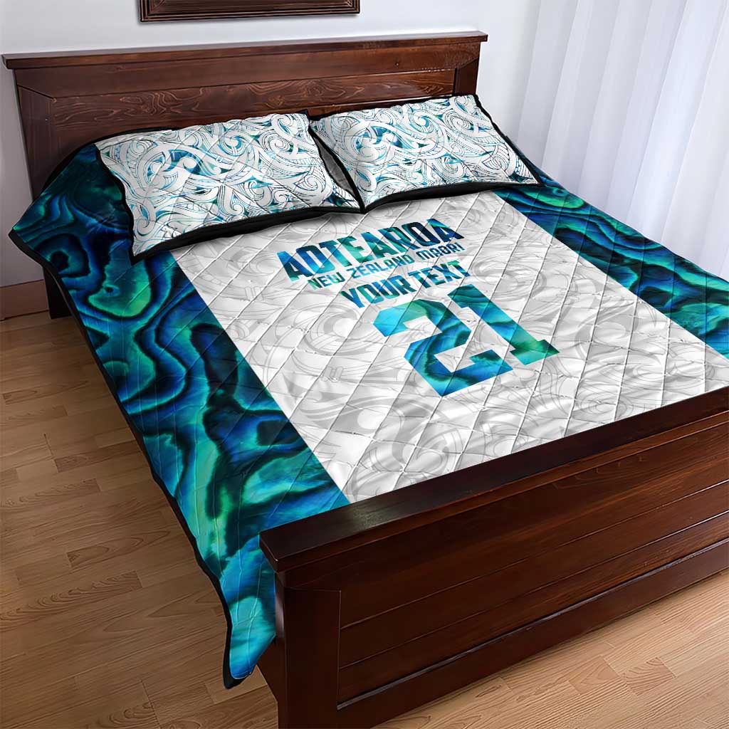 Custom New Zealand Aotearoa Quilt Bed Set Maori Paua Shell Indigenous - Polynesian Pride