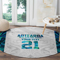 Custom New Zealand Aotearoa Round Carpet Maori Paua Shell Indigenous - Polynesian Pride