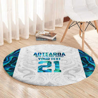 Custom New Zealand Aotearoa Round Carpet Maori Paua Shell Indigenous - Polynesian Pride