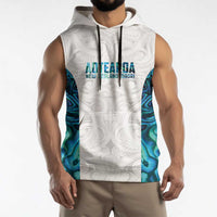 Custom New Zealand Aotearoa Sleeveless Hoodie Maori Paua Shell Indigenous - Polynesian Pride