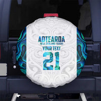 Custom New Zealand Aotearoa Spare Tire Cover Maori Paua Shell Indigenous - Polynesian Pride