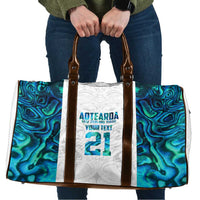 Custom New Zealand Aotearoa Travel Bag Maori Paua Shell Indigenous - Polynesian Pride