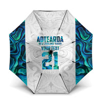 Custom New Zealand Aotearoa Umbrella Maori Paua Shell Indigenous - Polynesian Pride