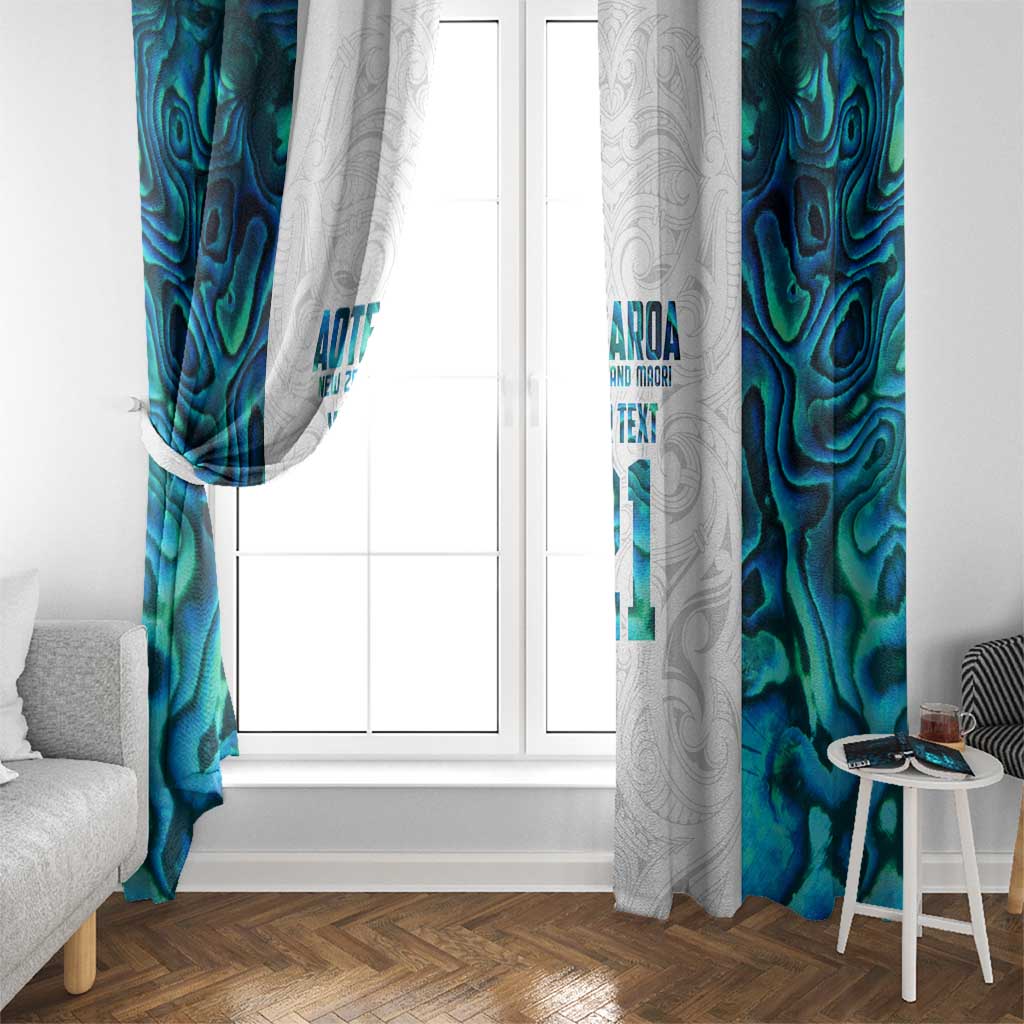 Custom New Zealand Aotearoa Window Curtain Maori Paua Shell Indigenous LT9 - Polynesian Pride
