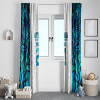 Custom New Zealand Aotearoa Window Curtain Maori Paua Shell Indigenous LT9 - Polynesian Pride