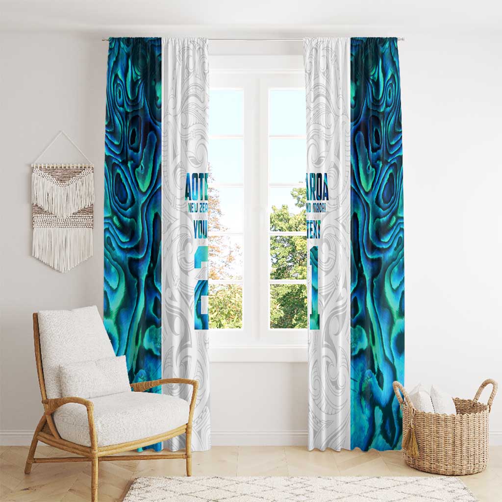 Custom New Zealand Aotearoa Window Curtain Maori Paua Shell Indigenous LT9 - Polynesian Pride