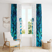 Custom New Zealand Aotearoa Window Curtain Maori Paua Shell Indigenous LT9 - Polynesian Pride