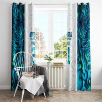 Custom New Zealand Aotearoa Window Curtain Maori Paua Shell Indigenous LT9 - Polynesian Pride