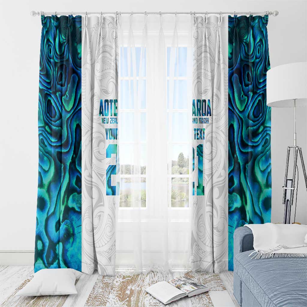 Custom New Zealand Aotearoa Window Curtain Maori Paua Shell Indigenous LT9 - Polynesian Pride