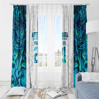Custom New Zealand Aotearoa Window Curtain Maori Paua Shell Indigenous LT9 - Polynesian Pride