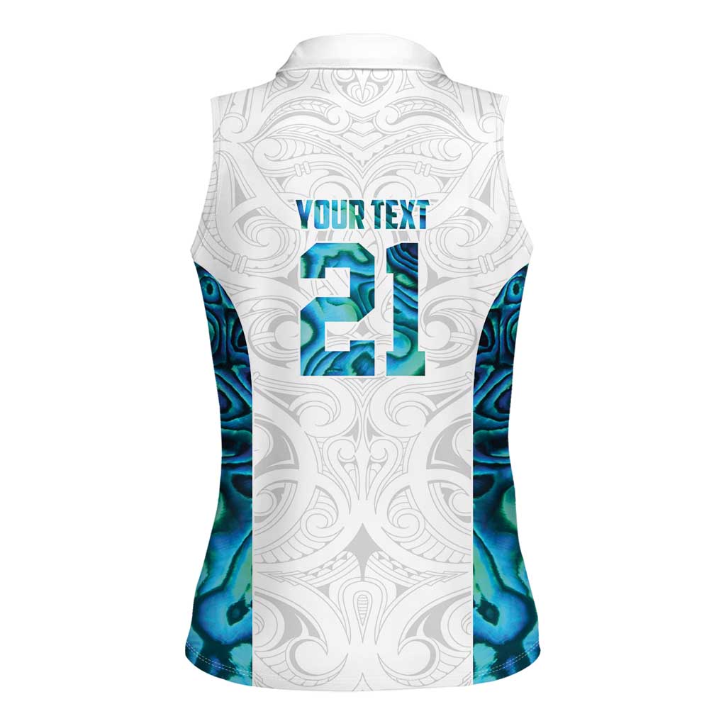 Custom New Zealand Aotearoa Women Sleeveless Polo Shirt Maori Paua Shell Indigenous LT9 - Polynesian Pride