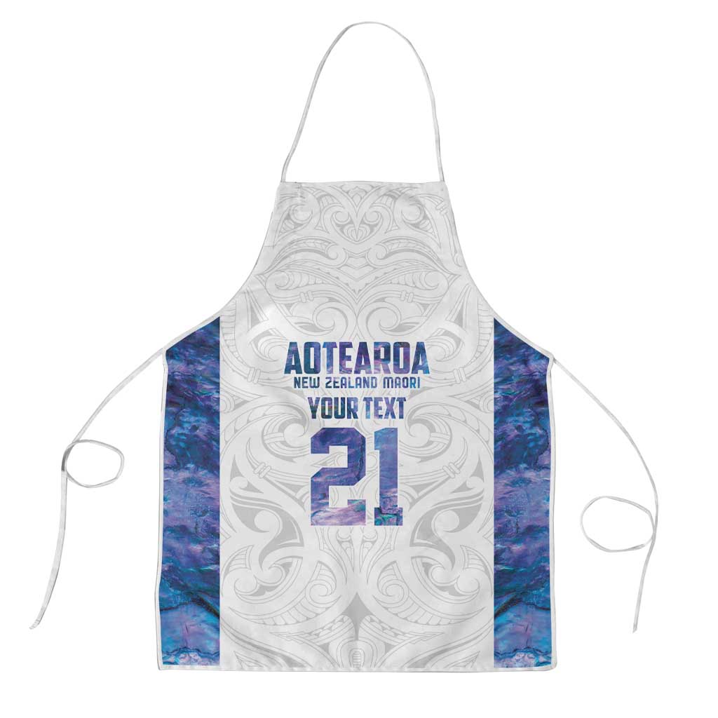 Custom New Zealand Aotearoa Apron Purple Maori Paua Shell Indigenous - Polynesian Pride