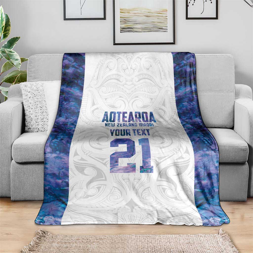 Custom New Zealand Aotearoa Blanket Purple Maori Paua Shell Indigenous - Polynesian Pride