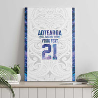 Custom New Zealand Aotearoa Canvas Wall Art Purple Maori Paua Shell Indigenous - Polynesian Pride