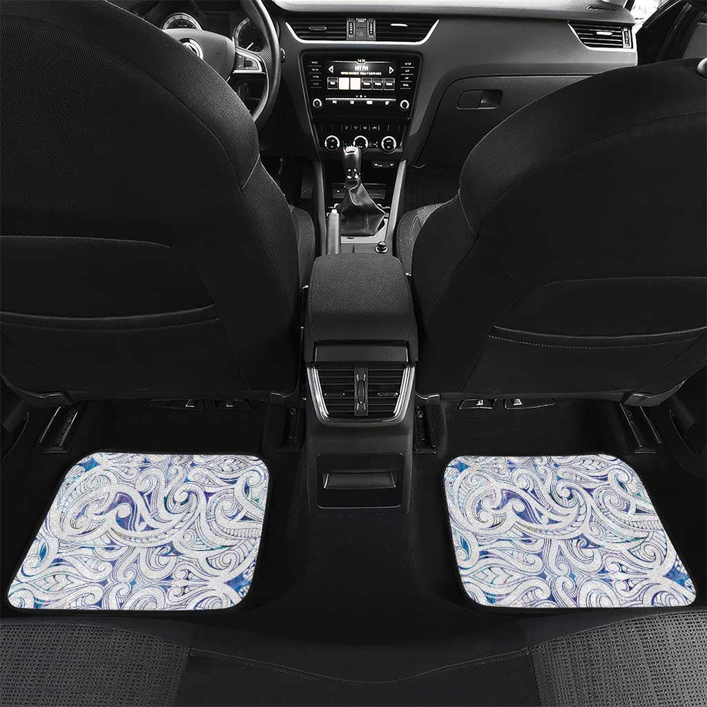 Custom New Zealand Aotearoa Car Mats Purple Maori Paua Shell Indigenous - Polynesian Pride