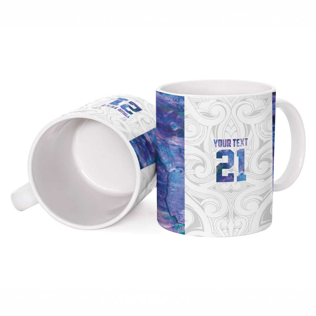 Custom New Zealand Aotearoa Ceramic Mug Purple Maori Paua Shell Indigenous - Polynesian Pride