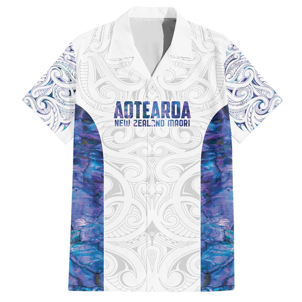 Custom New Zealand Aotearoa Family Matching Long Sleeve Bodycon Dress and Hawaiian Shirt Purple Maori Paua Shell Indigenous - Polynesian Pride