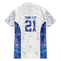 Custom New Zealand Aotearoa Family Matching Long Sleeve Bodycon Dress and Hawaiian Shirt Purple Maori Paua Shell Indigenous - Polynesian Pride