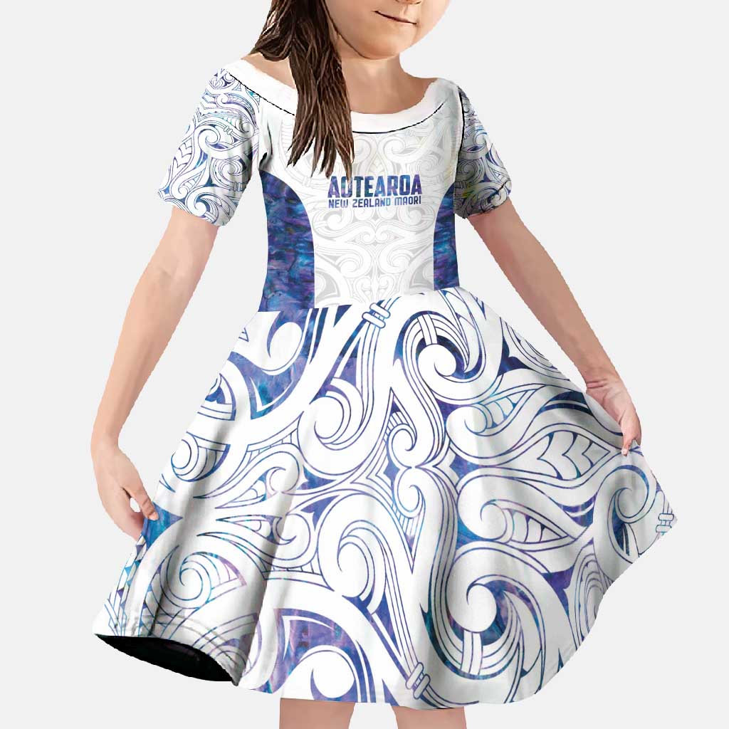 Custom New Zealand Aotearoa Family Matching Mermaid Dress and Hawaiian Shirt Purple Maori Paua Shell Indigenous - Polynesian Pride