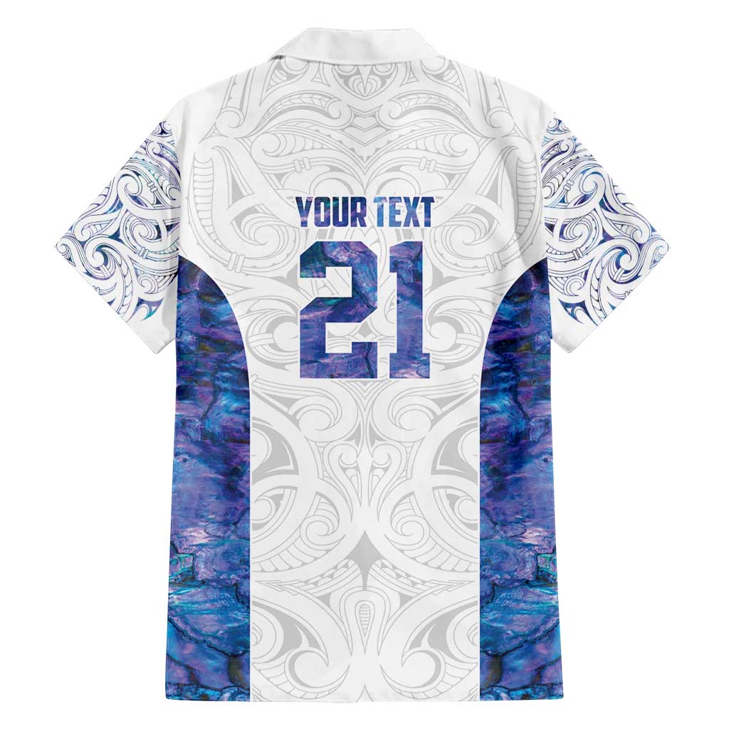 Custom New Zealand Aotearoa Family Matching Off Shoulder Maxi Dress and Hawaiian Shirt Purple Maori Paua Shell Indigenous - Polynesian Pride