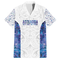 Custom New Zealand Aotearoa Family Matching Summer Maxi Dress and Hawaiian Shirt Purple Maori Paua Shell Indigenous - Polynesian Pride