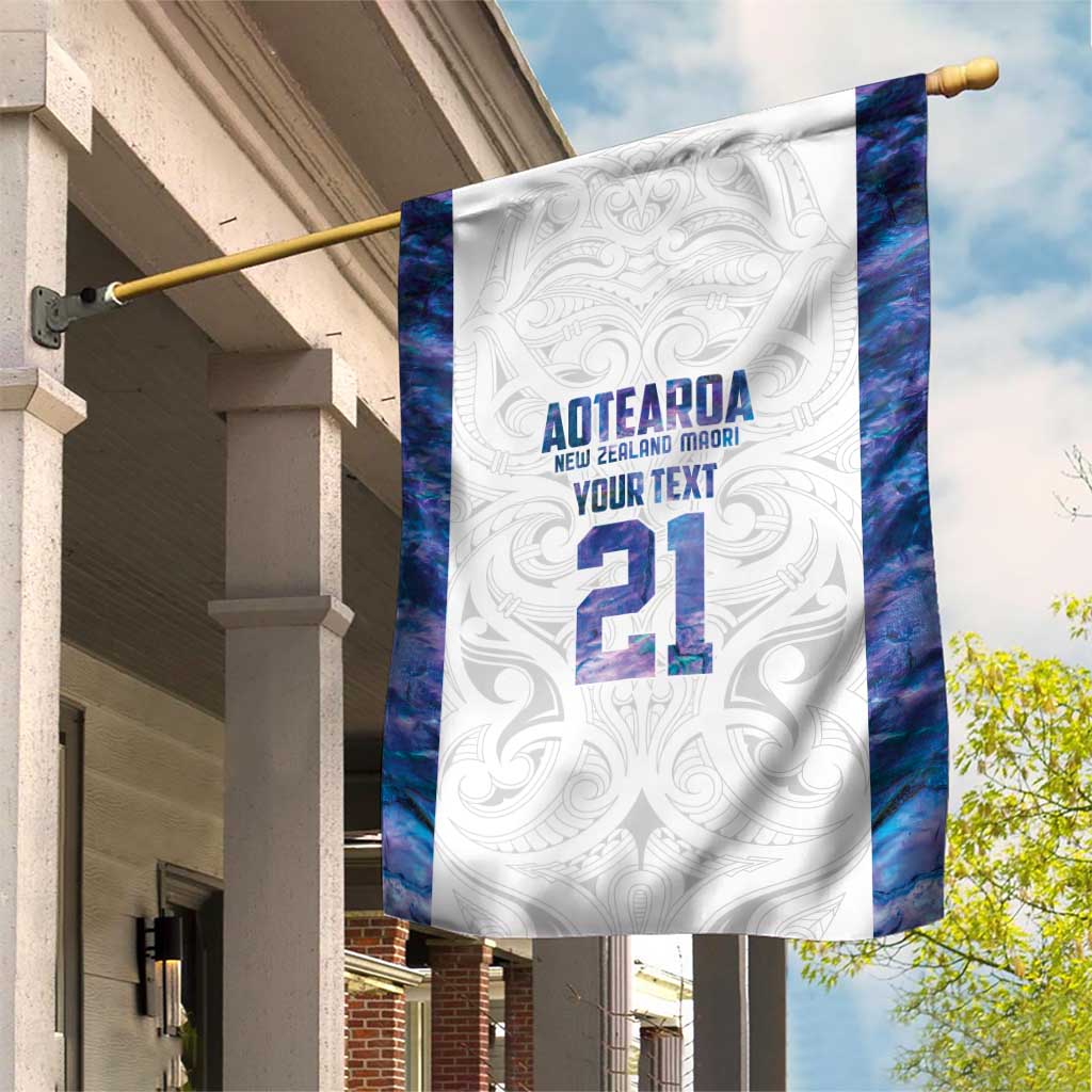 Custom New Zealand Aotearoa Garden Flag Purple Maori Paua Shell Indigenous - Polynesian Pride