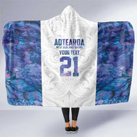 Custom New Zealand Aotearoa Hooded Blanket Purple Maori Paua Shell Indigenous - Polynesian Pride