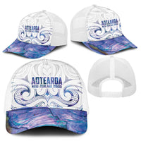 New Zealand Aotearoa Mesh Trucker Cap Purple Maori Papua Shell Indigenous - Polynesian Pride