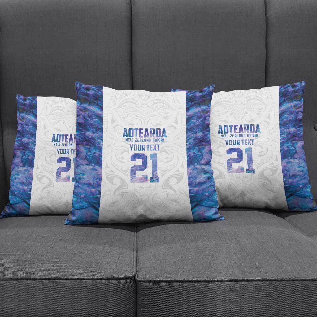 Custom New Zealand Aotearoa Pillow Cover Purple Maori Paua Shell Indigenous - Polynesian Pride