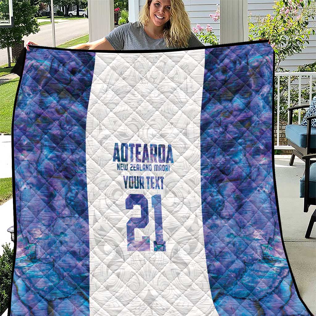 Custom New Zealand Aotearoa Quilt Purple Maori Paua Shell Indigenous - Polynesian Pride