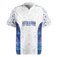 Custom New Zealand Aotearoa Rugby Jersey Purple Maori Paua Shell Indigenous - Polynesian Pride