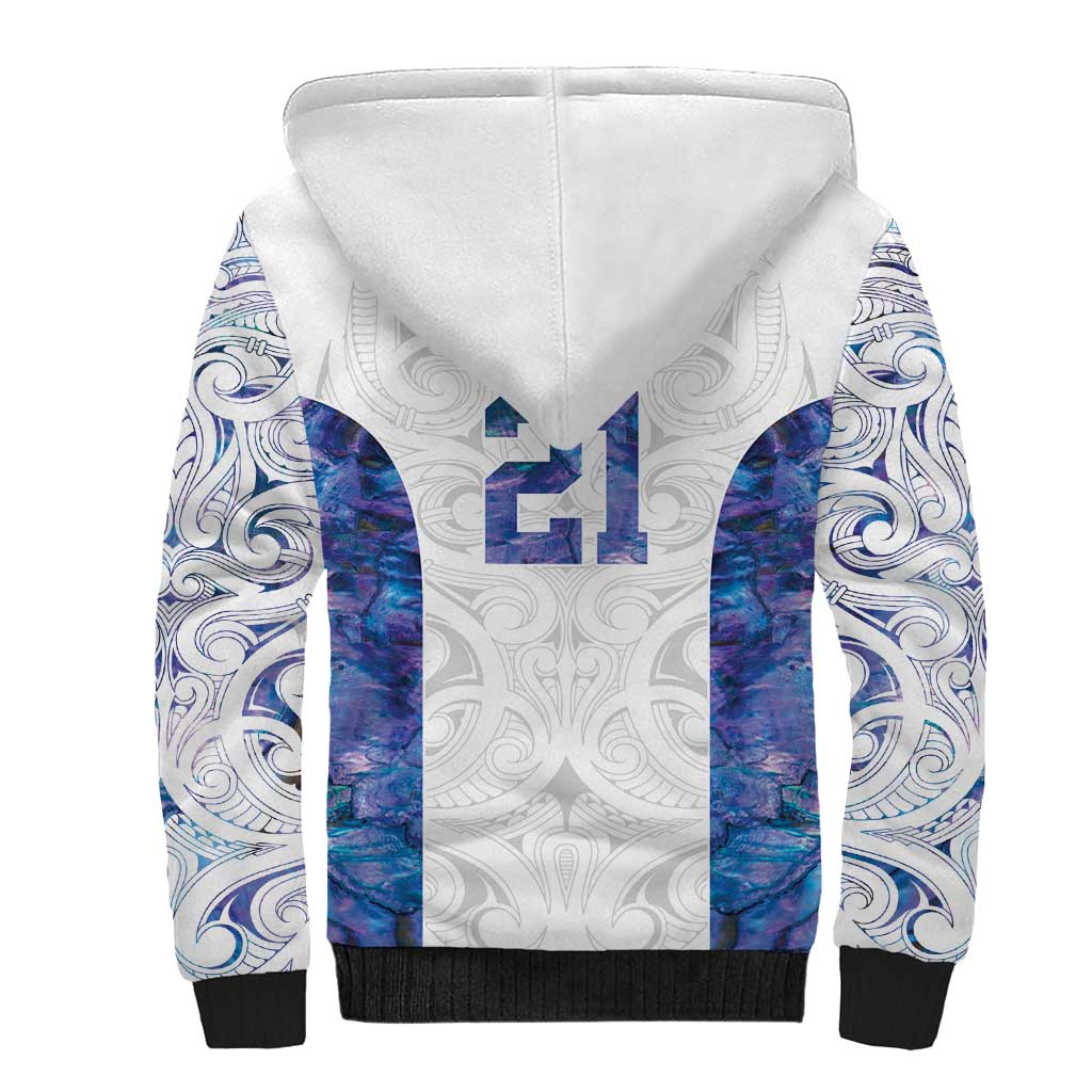 Custom New Zealand Aotearoa Sherpa Hoodie Purple Maori Paua Shell Indigenous LT9 - Polynesian Pride