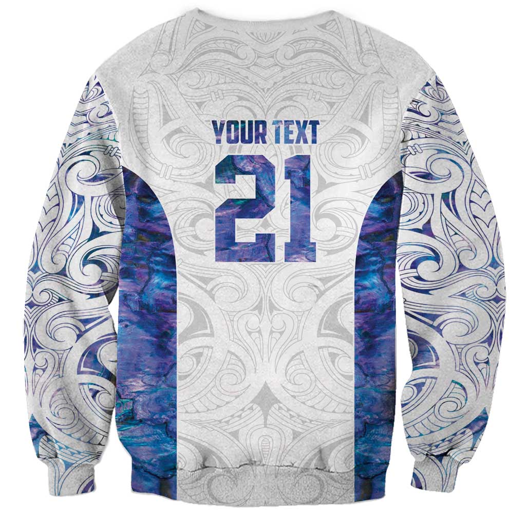 Custom New Zealand Aotearoa Sweatshirt Purple Maori Paua Shell Indigenous - Polynesian Pride