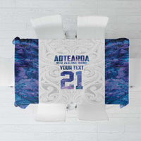 Custom New Zealand Aotearoa Tablecloth Purple Maori Paua Shell Indigenous - Polynesian Pride