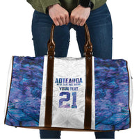 Custom New Zealand Aotearoa Travel Bag Purple Maori Paua Shell Indigenous - Polynesian Pride