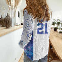 Custom New Zealand Aotearoa Women Casual Shirt Purple Maori Paua Shell Indigenous LT9 - Polynesian Pride