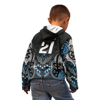 World Cricket Custom New Zealand Kid Hoodie Kia kaha nga Potae Pango LT9 - Polynesian Pride
