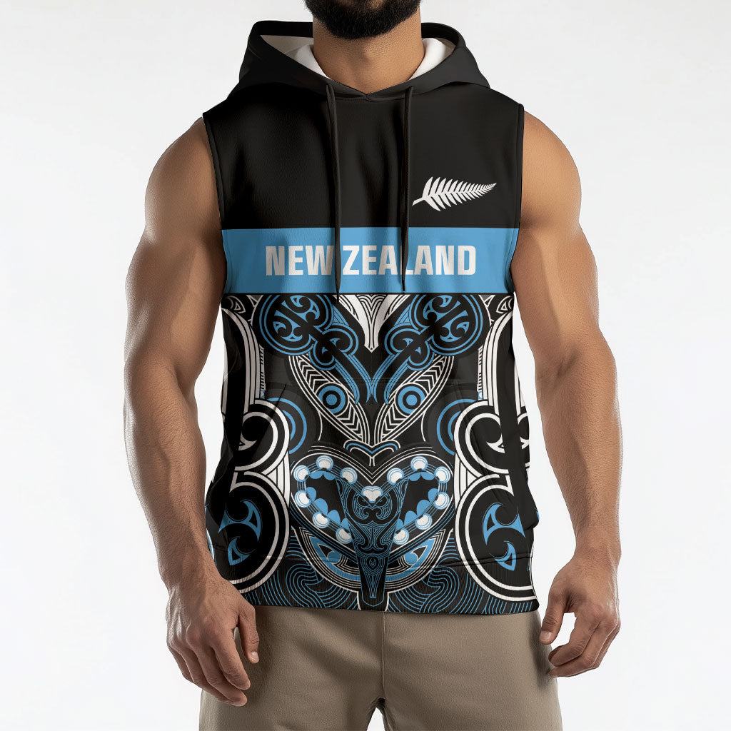World Cricket Custom New Zealand Sleeveless Hoodie Kia kaha nga Potae Pango LT9 - Polynesian Pride